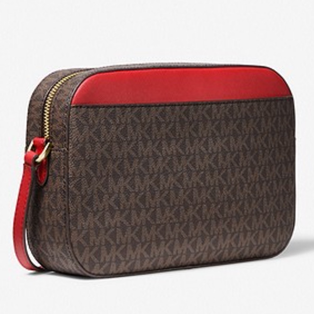 MICHAEL KORS
Jet Set Large Logo Crossbody Bag FLAME/BROWN MULTI NWT - Picture 3 of 16